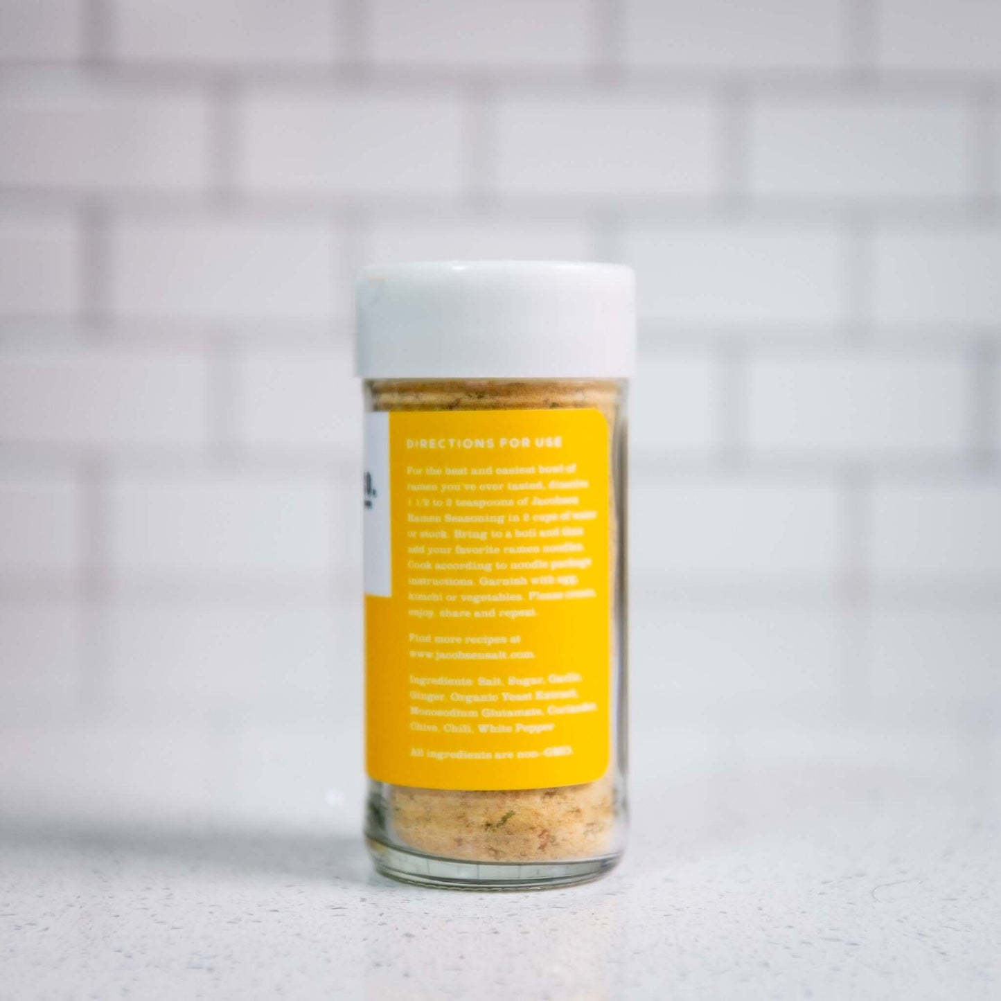 Ramen popcorn seasoning jar, back